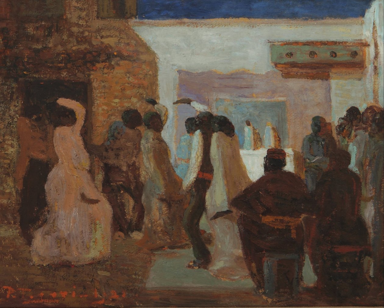 Candombe or Candombe under the Moon by Pedro Figari
