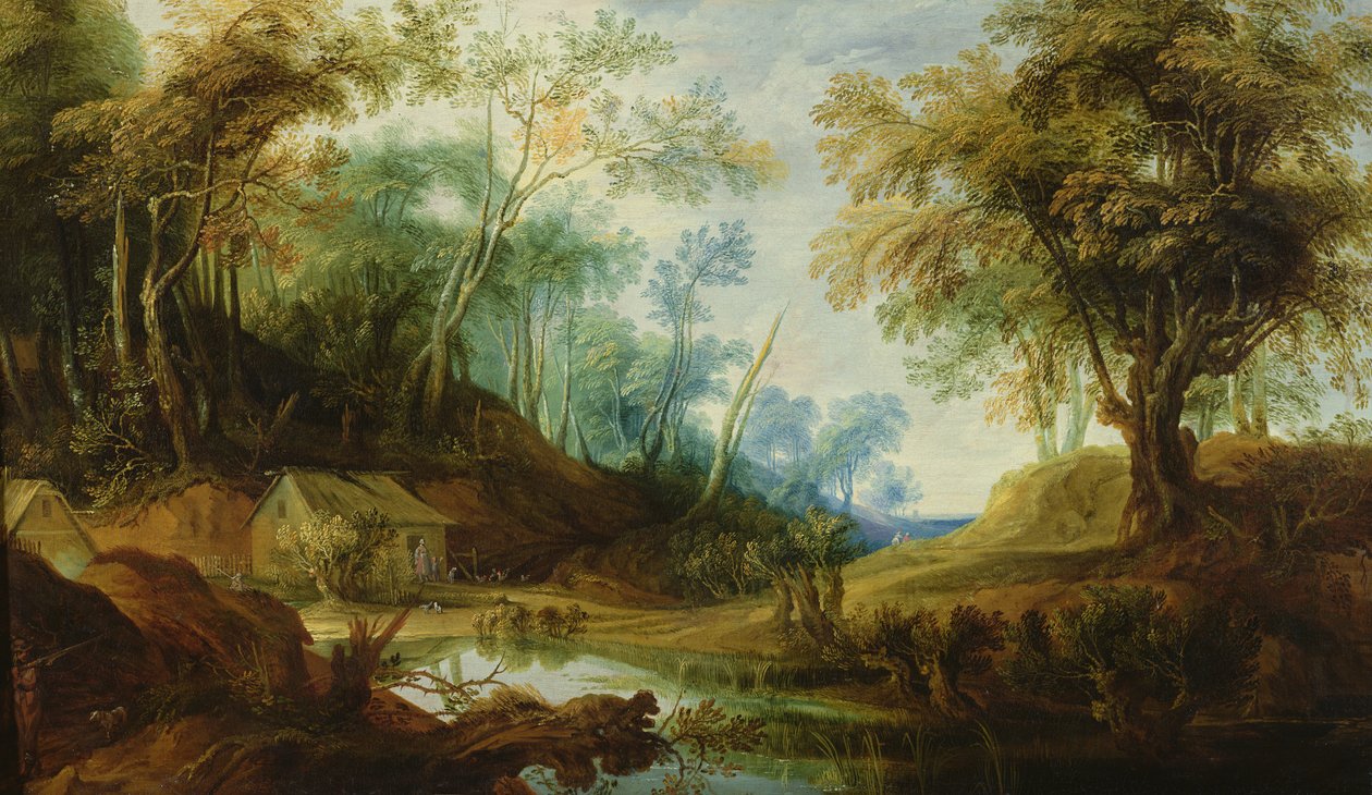 Wooded Landscape with a Pond by Peeter Snayers