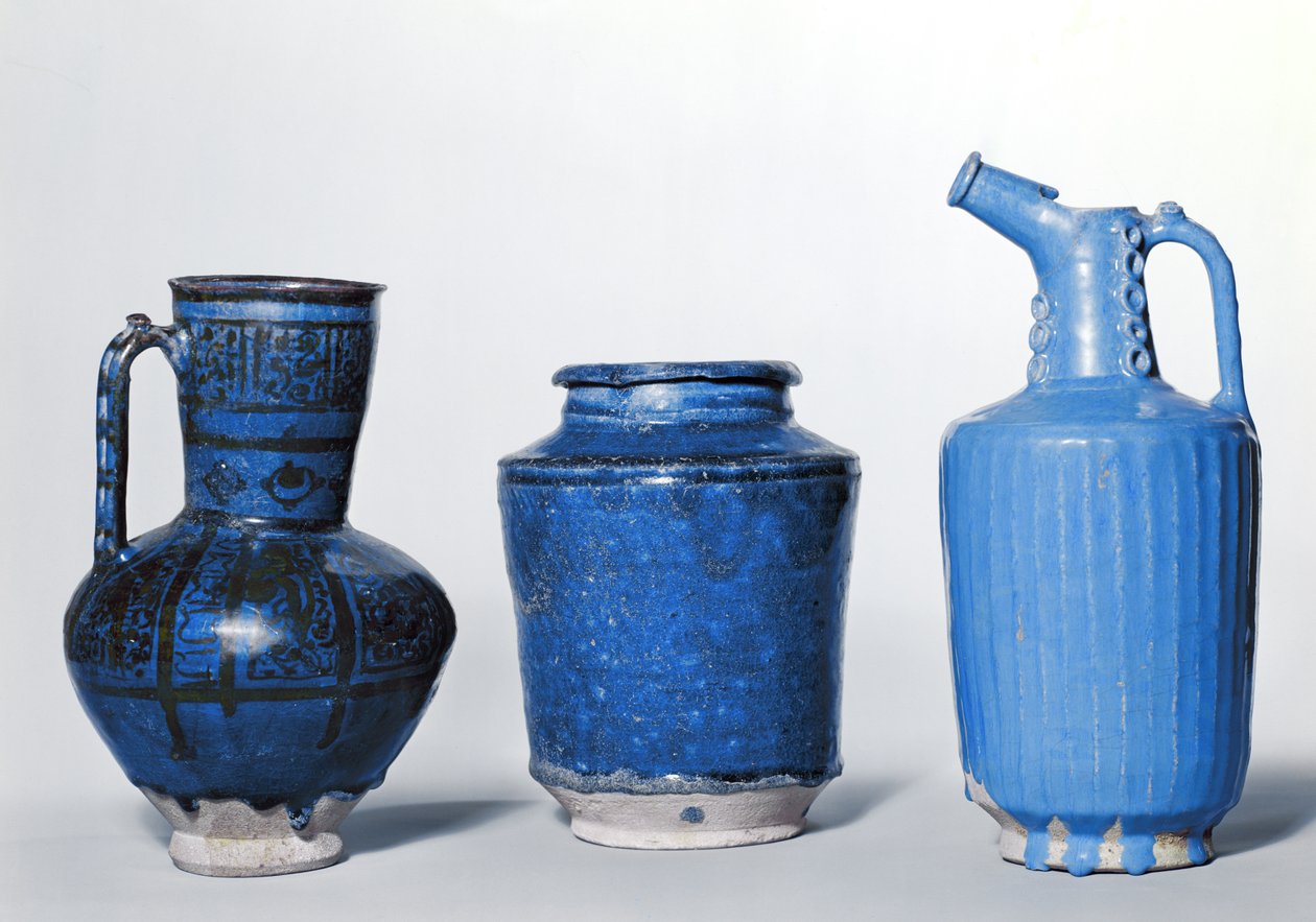 Jugs, with blue glazes, Rayy, 12th-13th century by Persian School