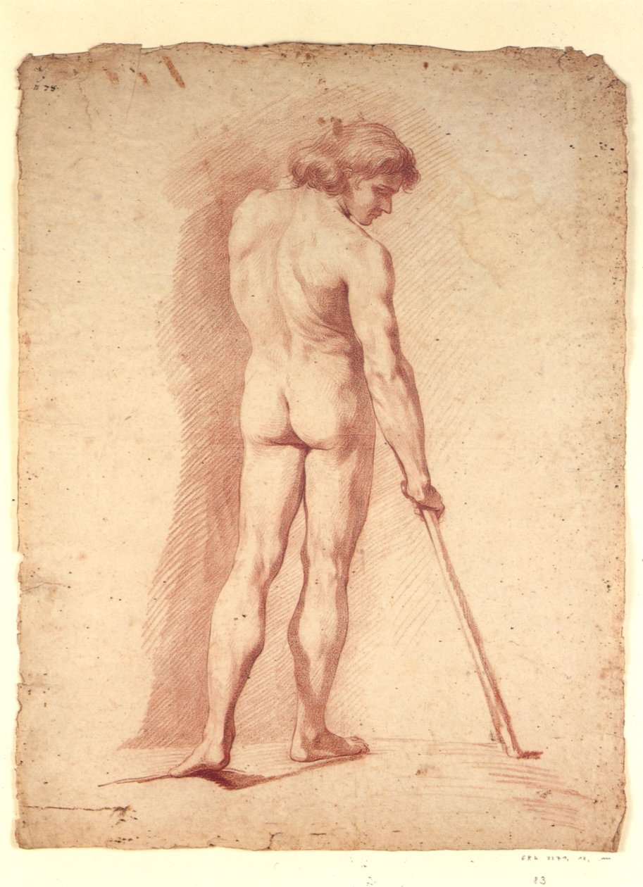 Standing Male Nude from the Back by Peter Anton von Verschaffelt