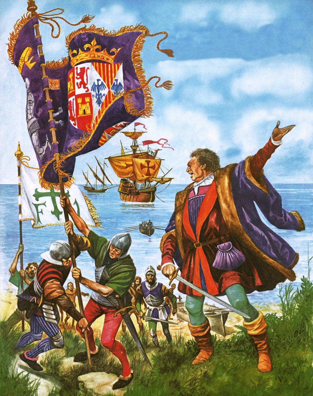 Christopher Columbus Planting the Spanish Royal Standard on the Newly Found Land of America by Peter Jackson