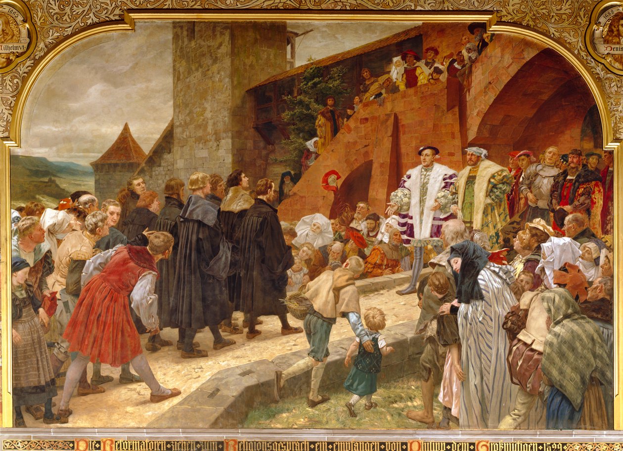 Philip the Magnanimous Welcoming the Reformers to a Religious Debate in 1529 by Peter Johann Theodor Janssen
