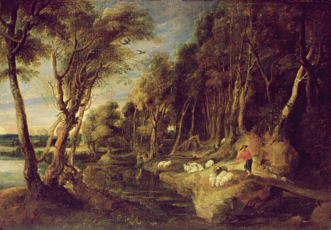 Landscape with a Shepherd by Peter Paul Rubens
