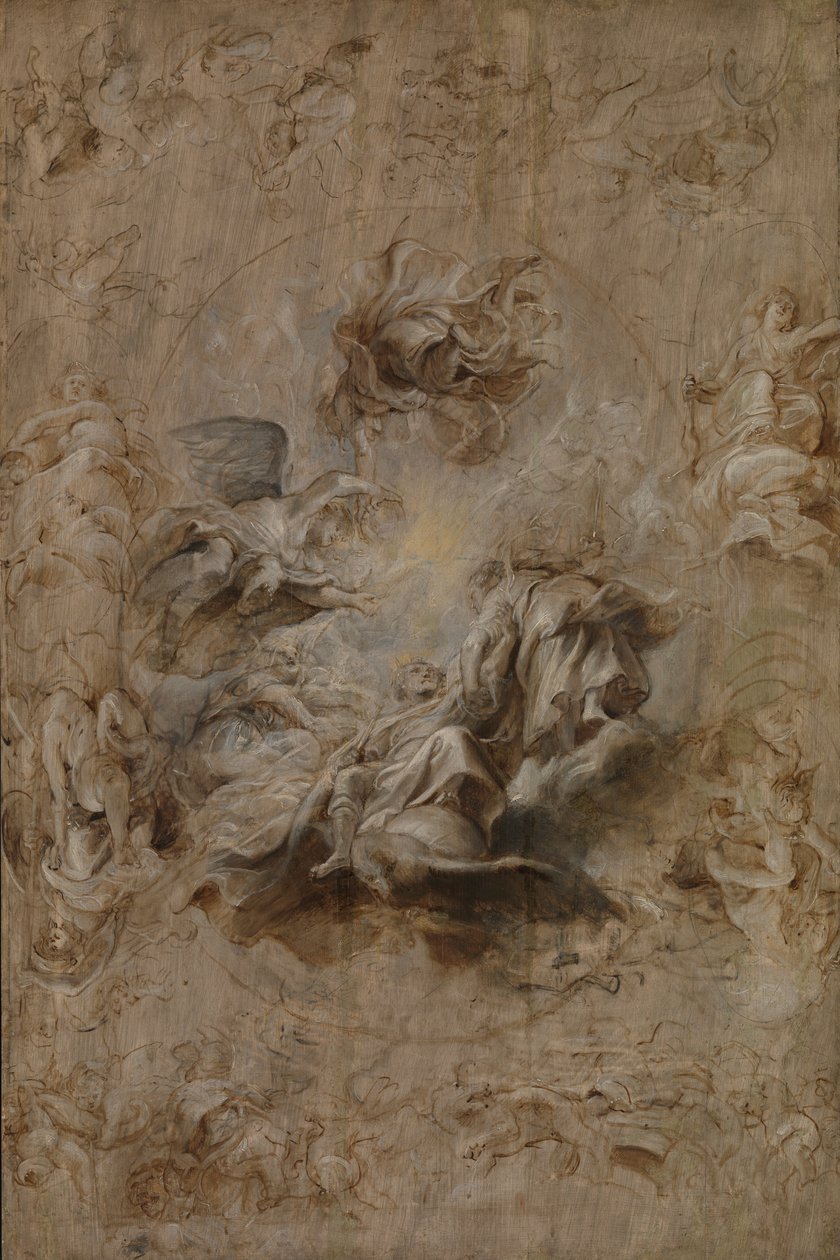 Multiple Sketch for the Banqueting House Ceiling by Peter Paul Rubens