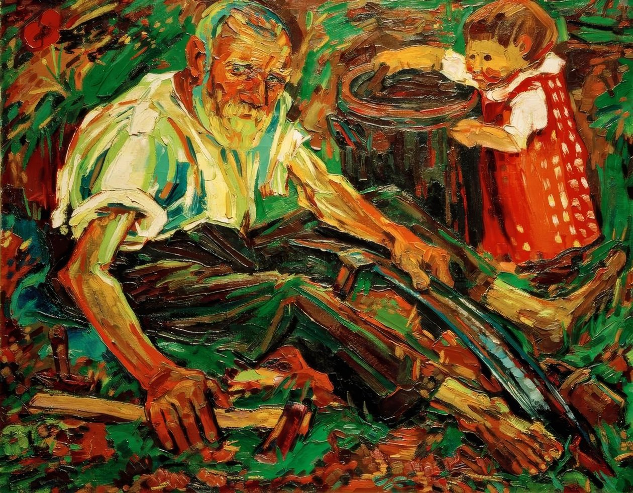 Scythe Sharpener (My Father) by Peter August Böckstiegel