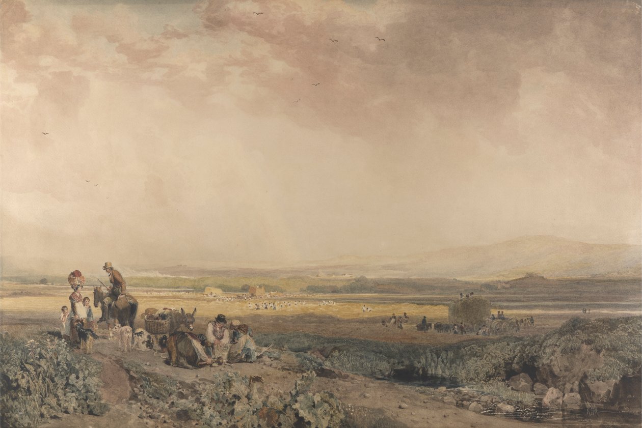 Harvesters in Landscape in Sussex by Peter DeWint