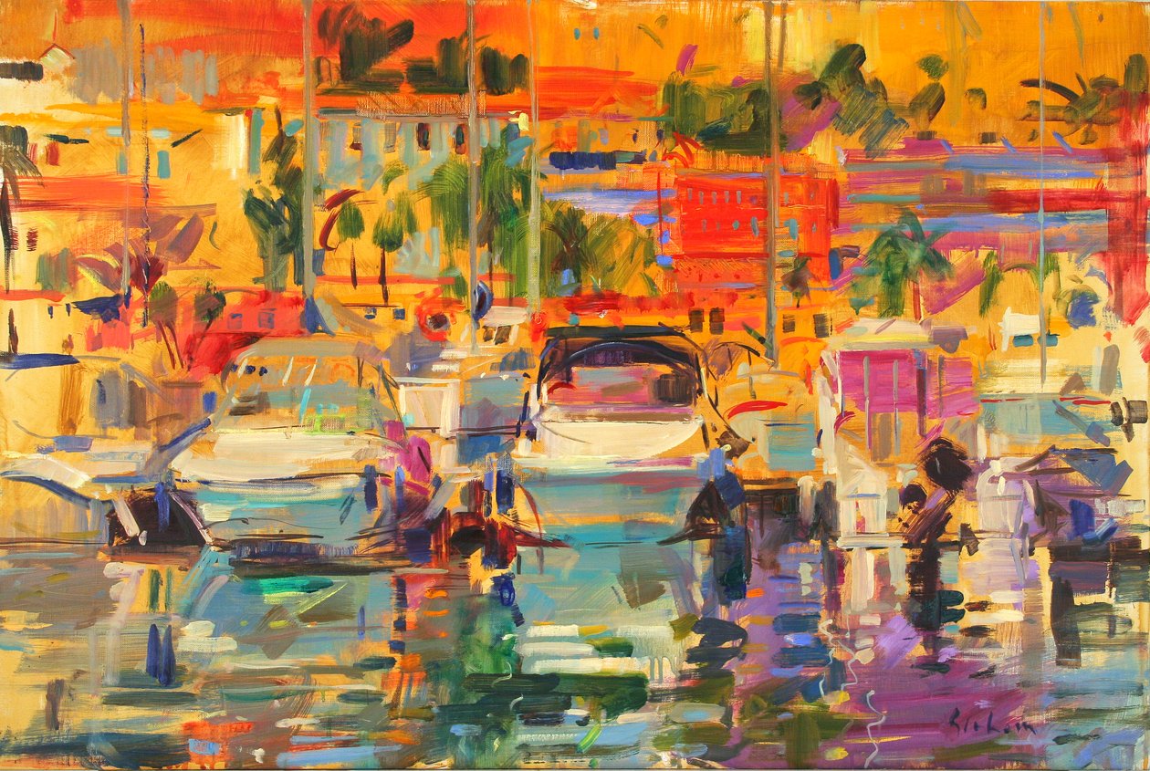 Riviera Harbour Sun by Peter Graham (Contemporary)
