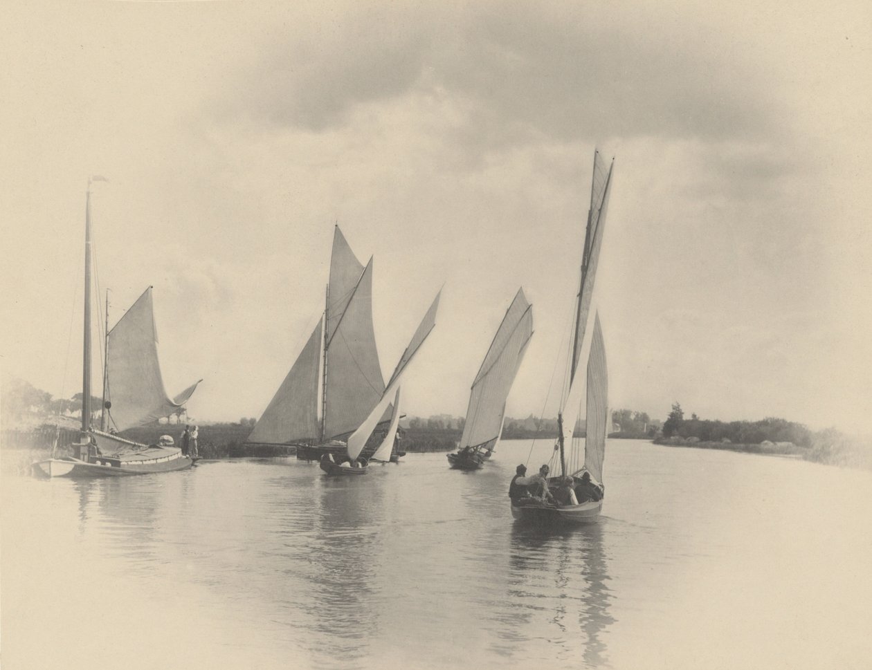 A Sailing Match at Horning by Peter Henry Emerson