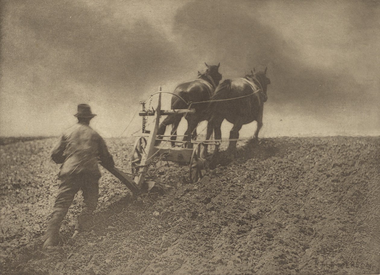 A Stiff Pull. Suffolk. by Peter Henry Emerson
