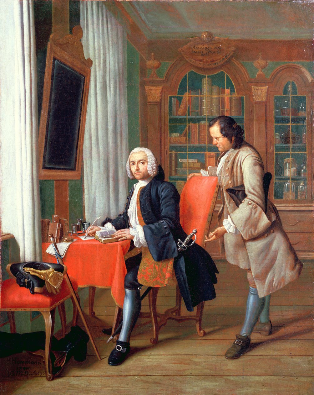 Two Gentlemen in a Library by Peter Jacob Horemans