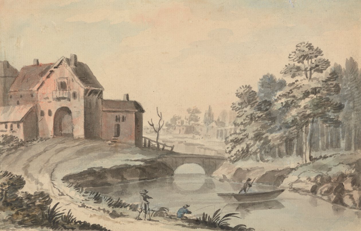 Figures in a Landscape by a River by Peter Tillemans