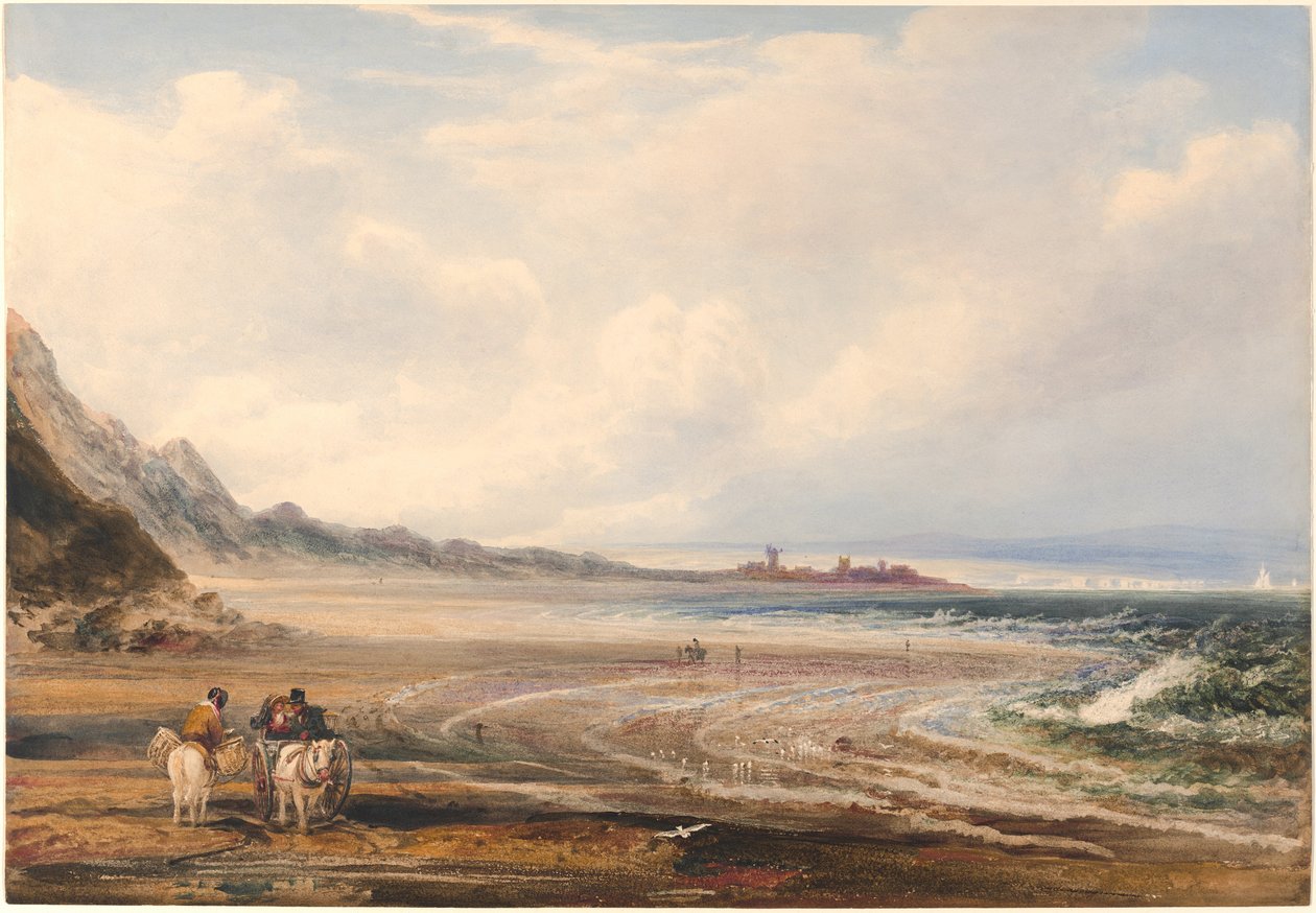 Travelers on the Sands near Redcar by Peter de Wint