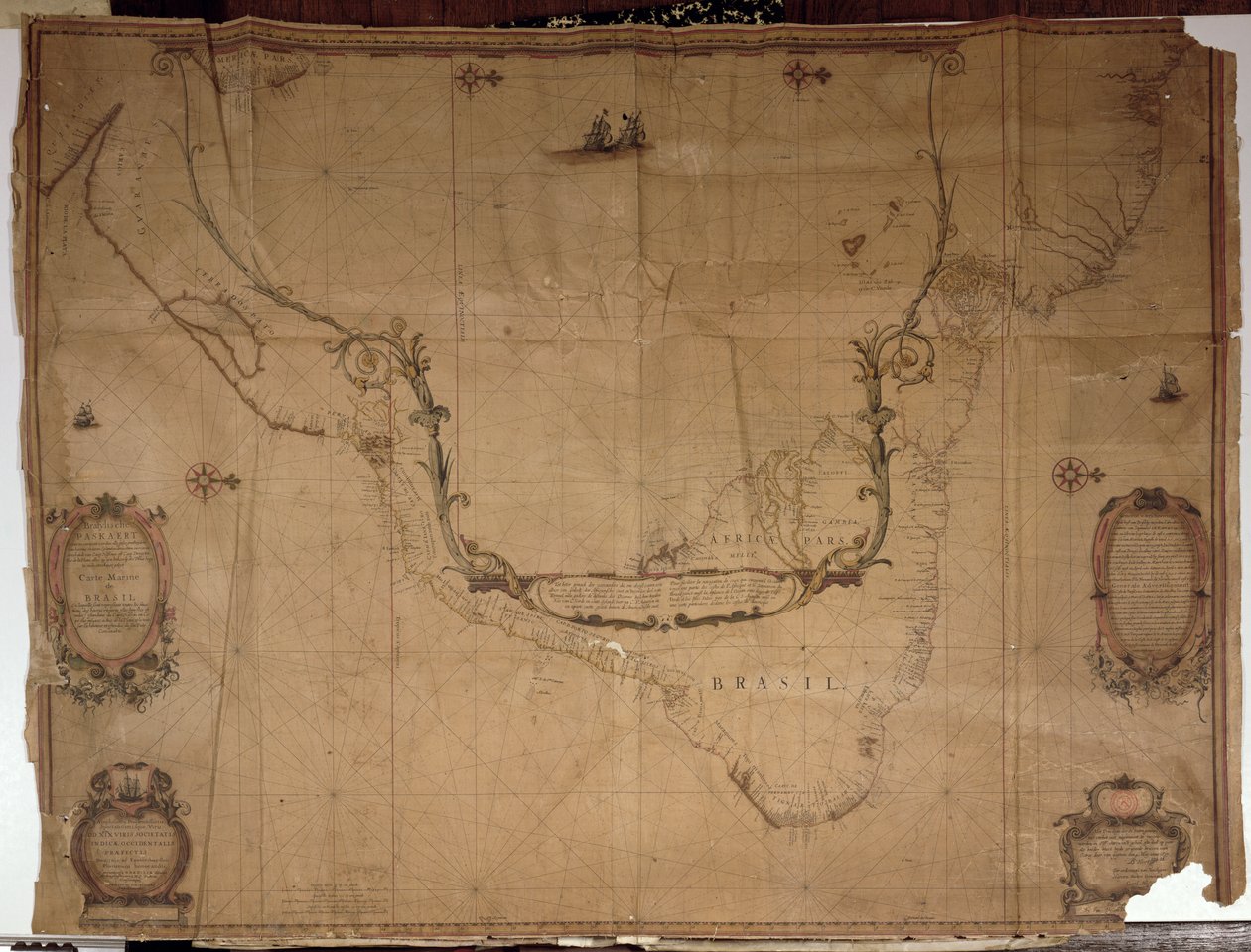Map of Brazil, from Dutch Marine Maps, 1637 by Philip Vingboons