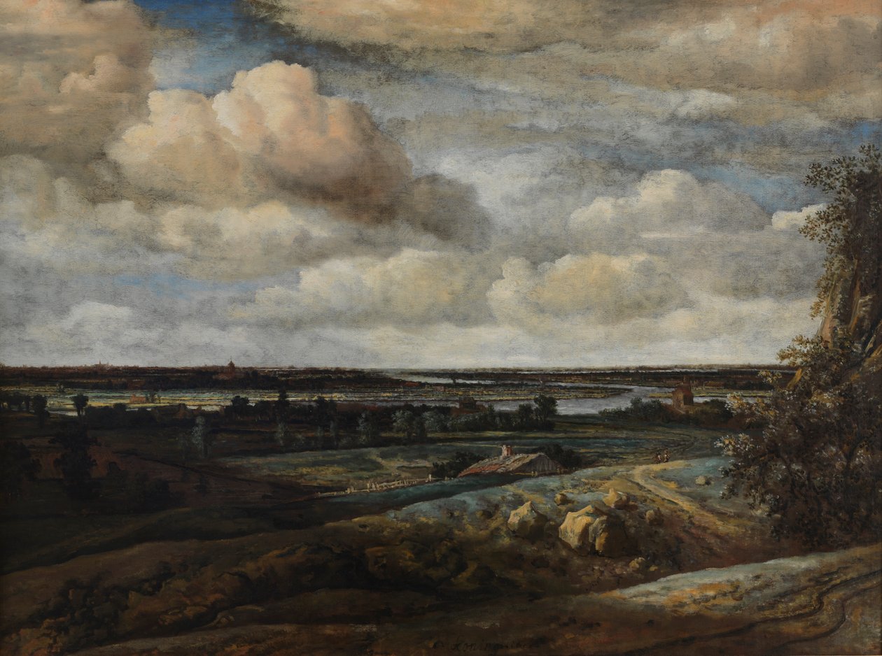 Dutch Panorama Landscape with a River by Philip de Koninck