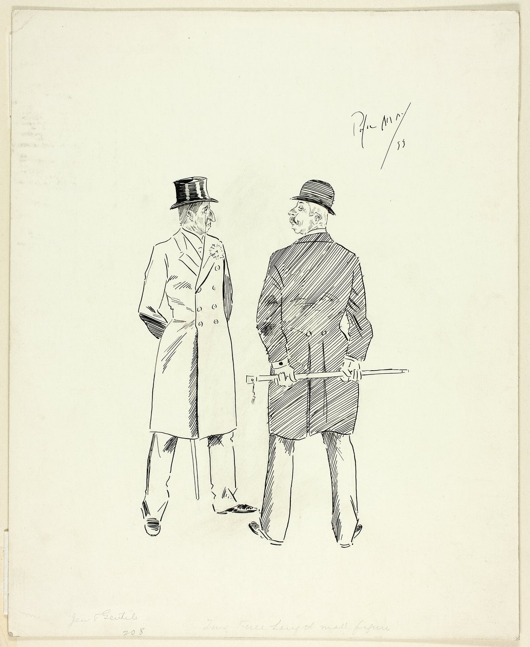 Two Gentlemen with Walking Sticks by Philip William May