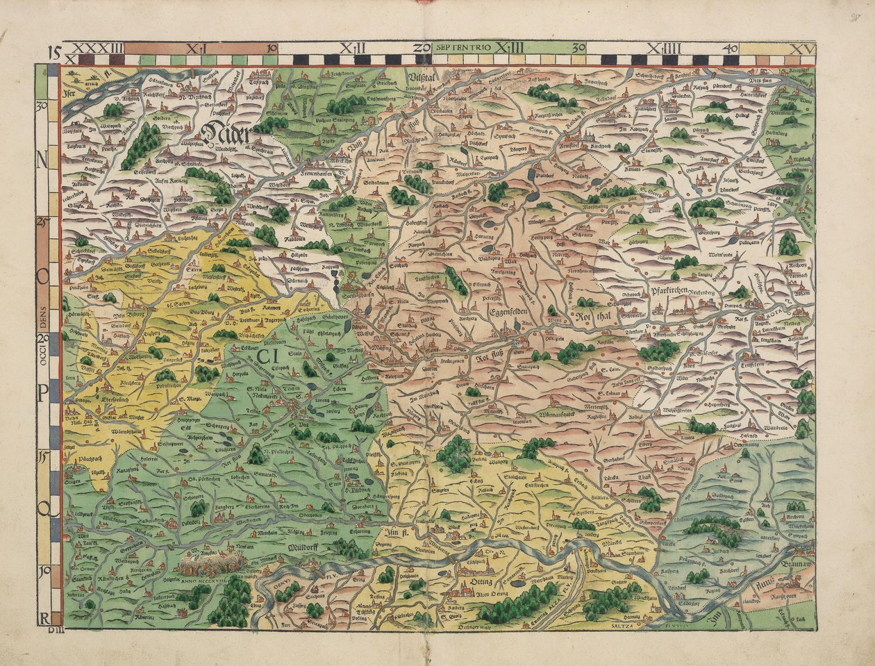 Bavarian Land Tables of 1568 (Table 15) by Philipp Apian