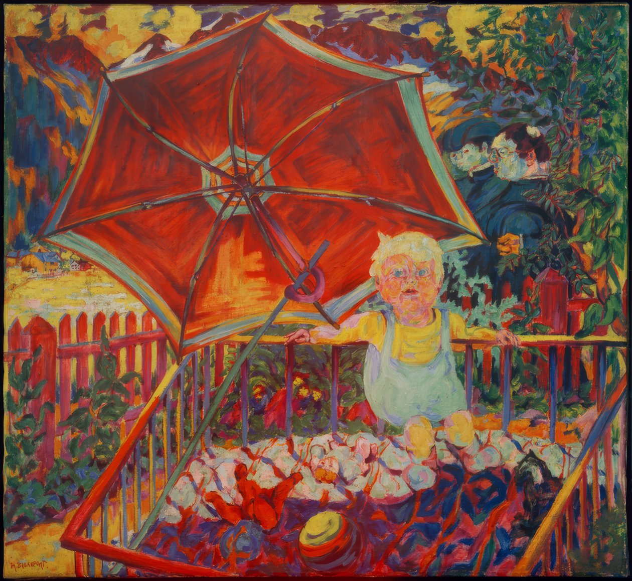 Eric in the Playpen, (Parasol) by Philipp Bauknecht