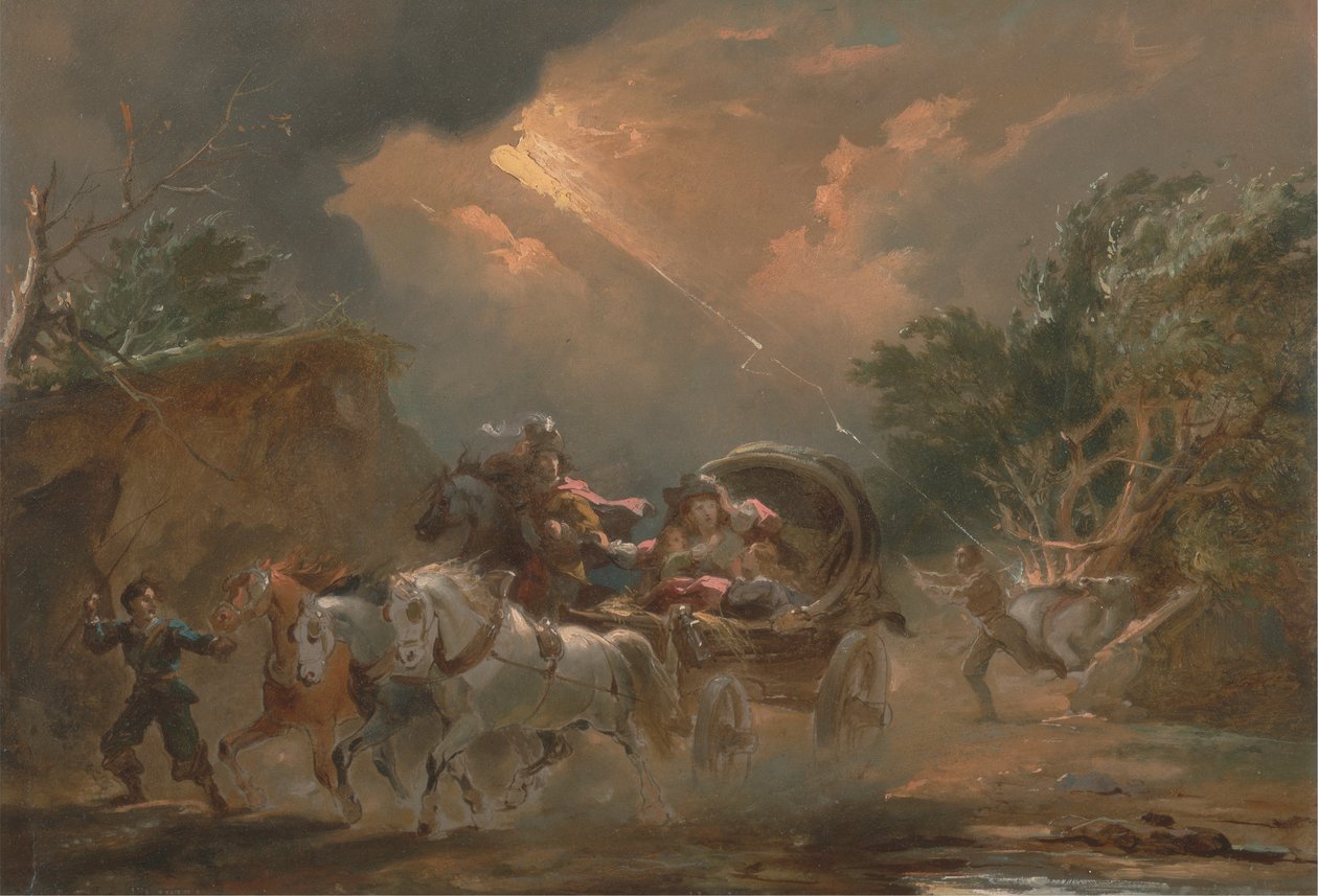 Coach in a Thunderstorm by Philippe Jacques de Loutherbourg