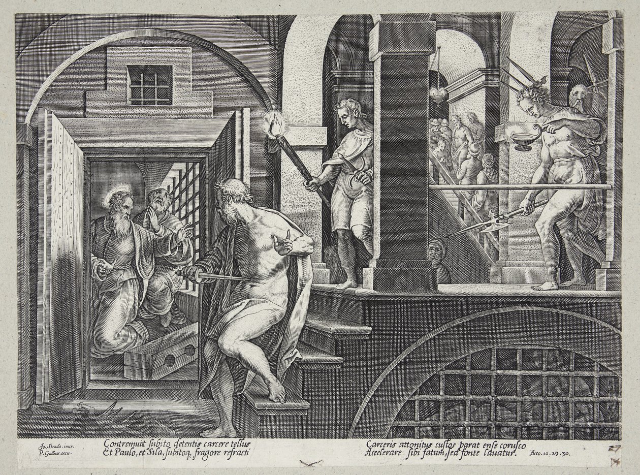 The Conversion of the Warder by Philips Galle