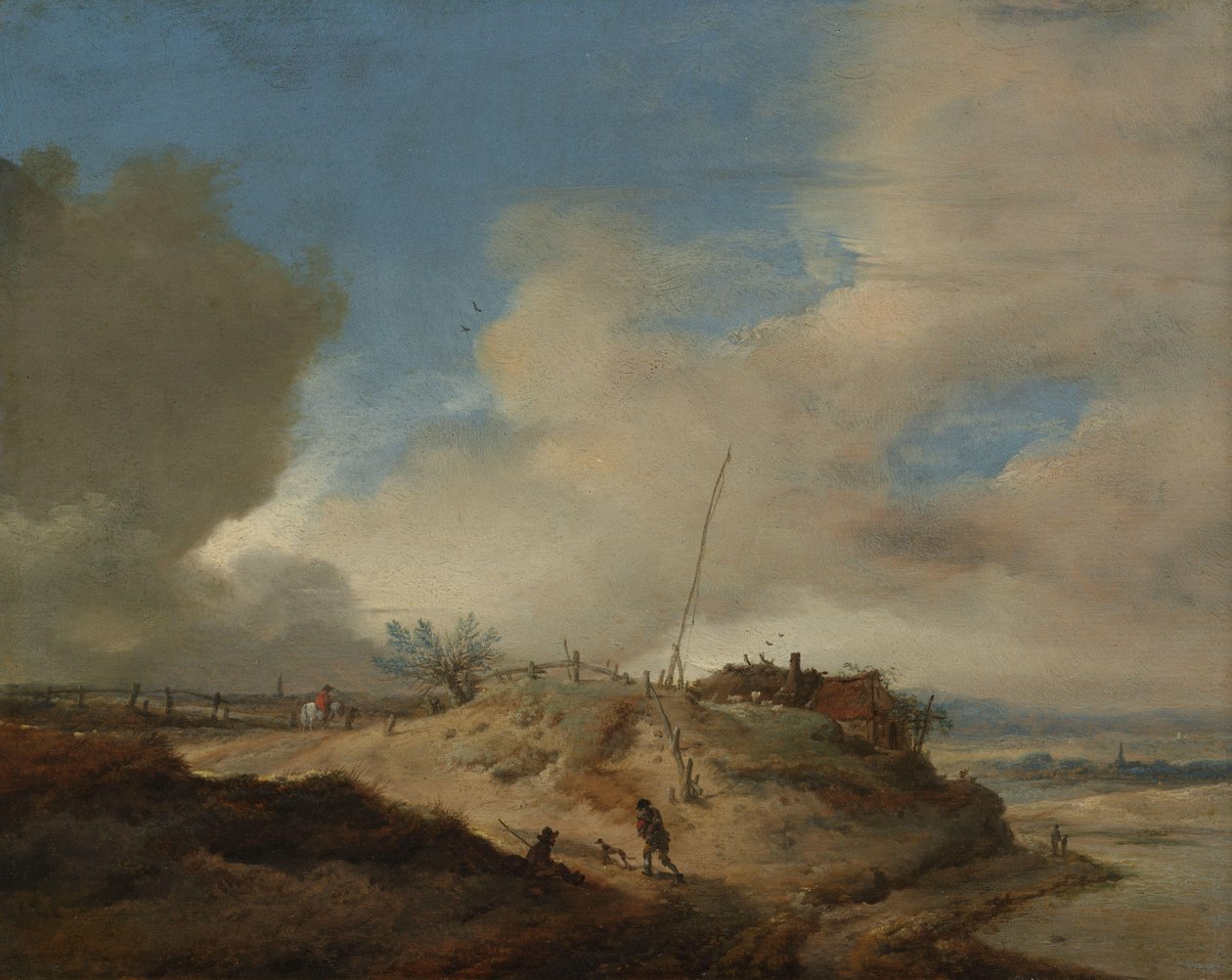 Dune Landscape with a Signal Post by Philips Wouwerman