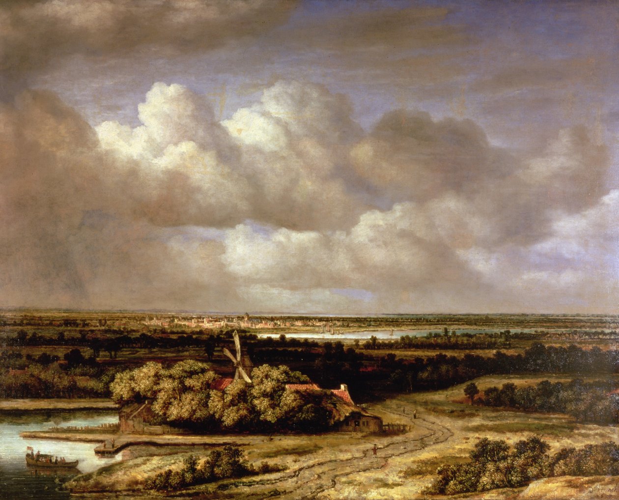 An Extensive Landscape with a Windmill by Phillips de Koninck