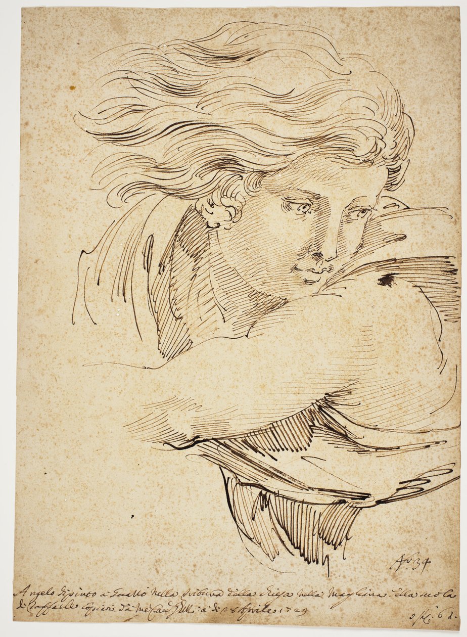 Head of an Angel; after Raphael by Pier Leone Ghezzi