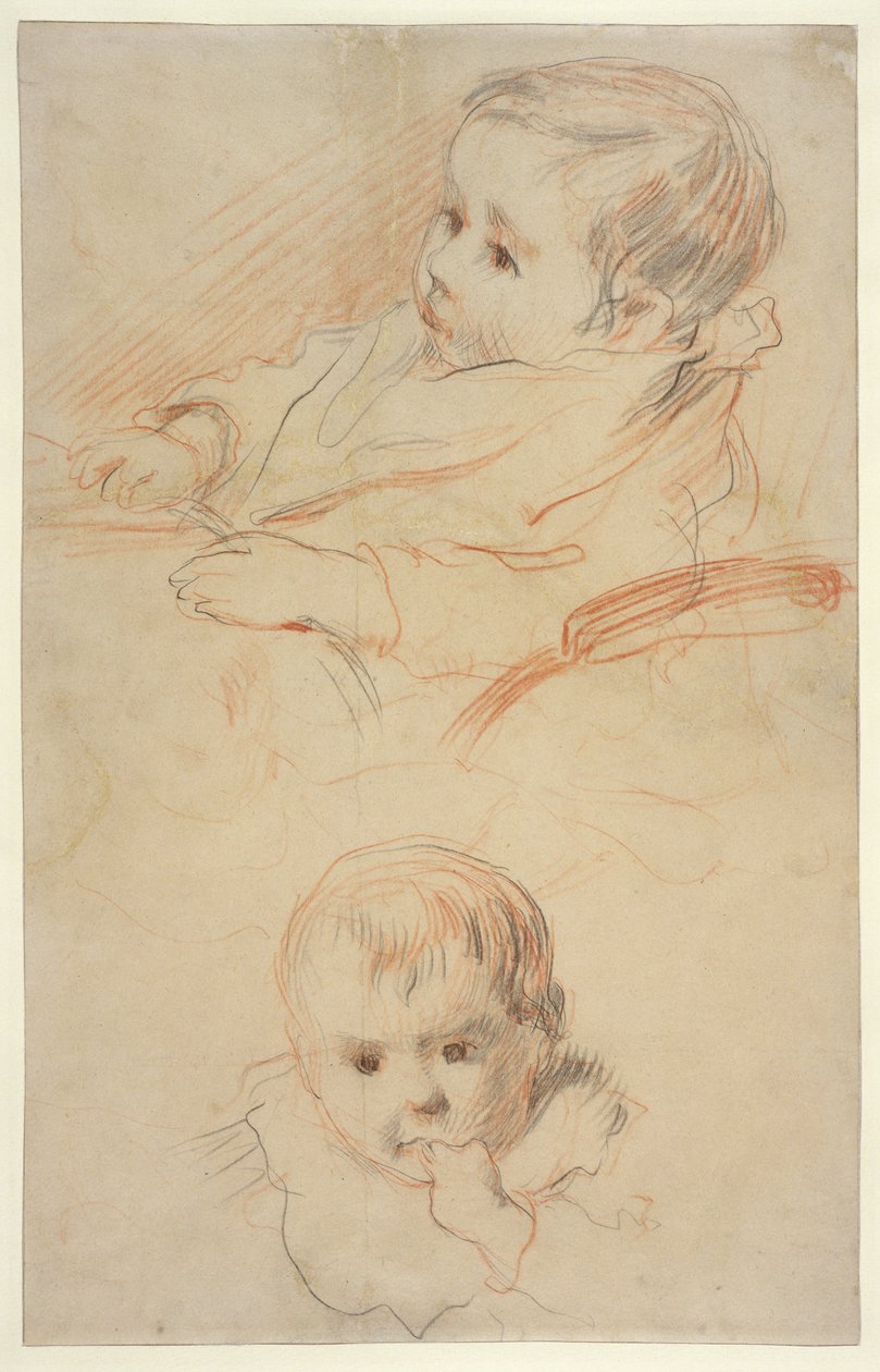 Two Studies of a Little Child, 1875-80 by Pierre Auguste Renoir