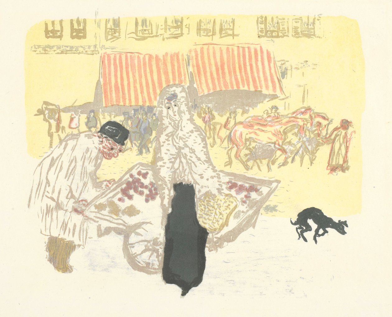 The Four Seasons Merchant, Lithograph from the Series Some Aspects of Life in Paris by Pierre Bonnard