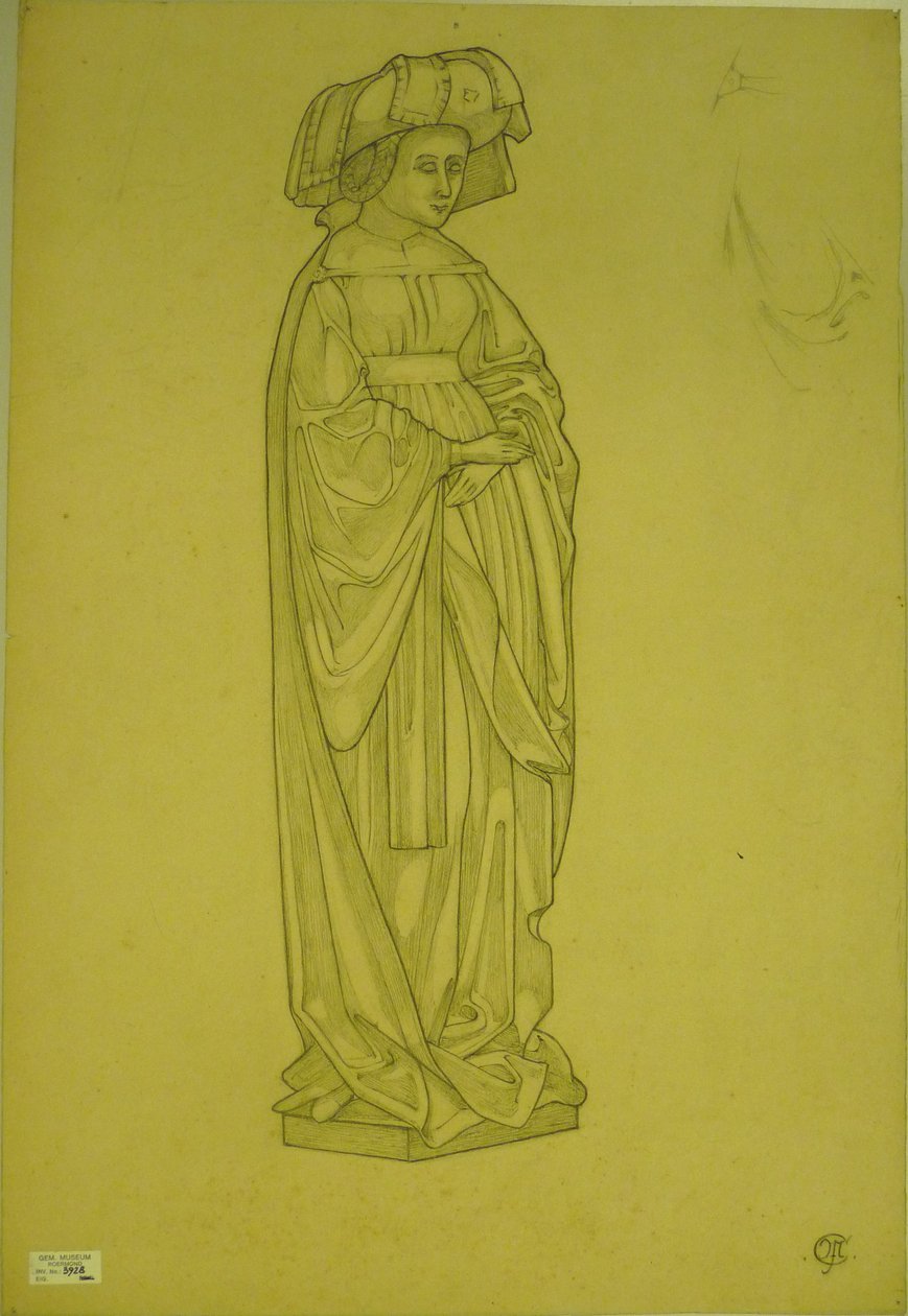 Drawing After One of the Weepers from the Tomb of Isabella of Bourbon by Pierre Cuypers