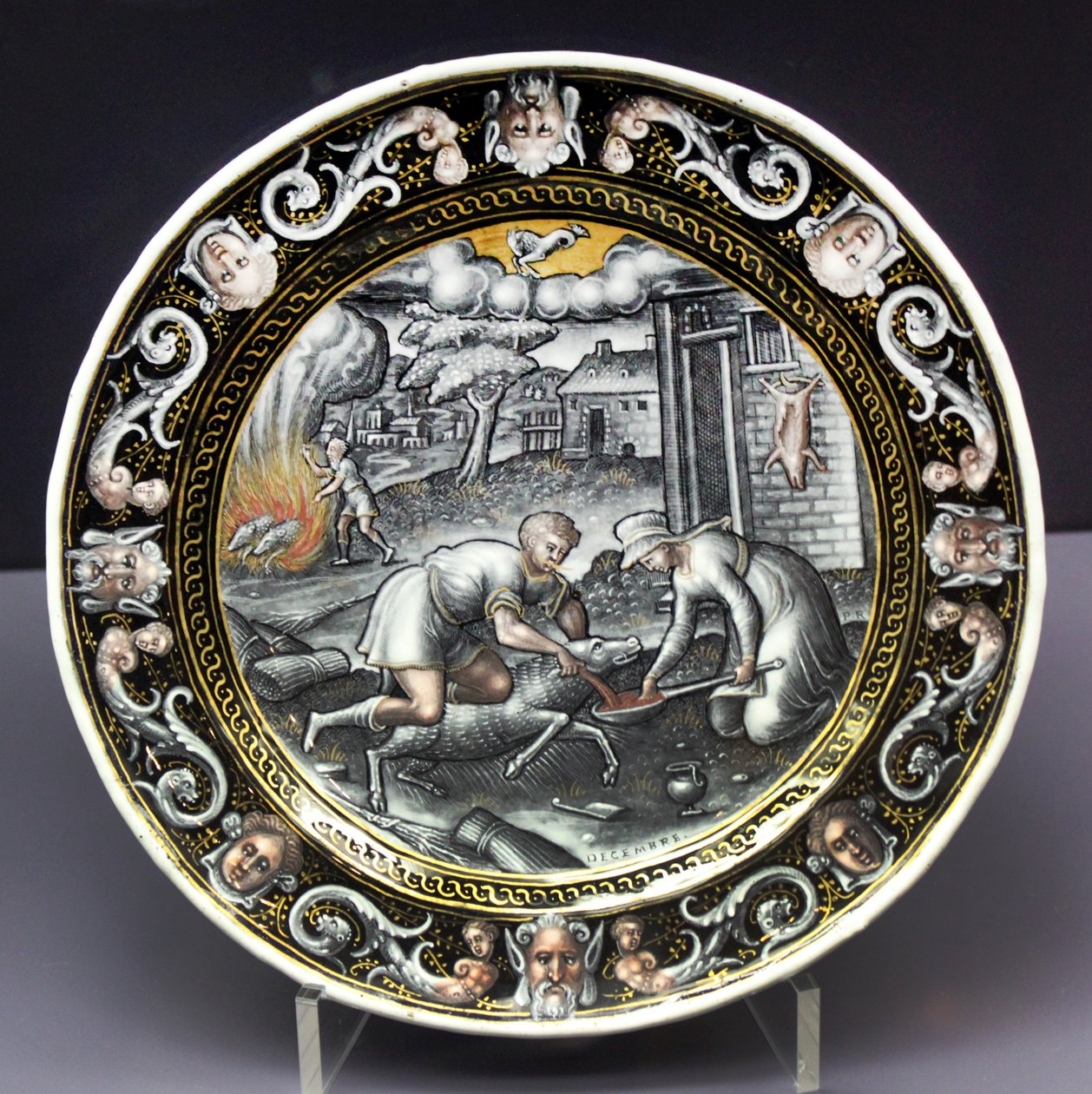 Plate from the Workshop of Pierre Reymond from a Monthly Series with Predominantly Agricultural Activities by Pierre Reymond