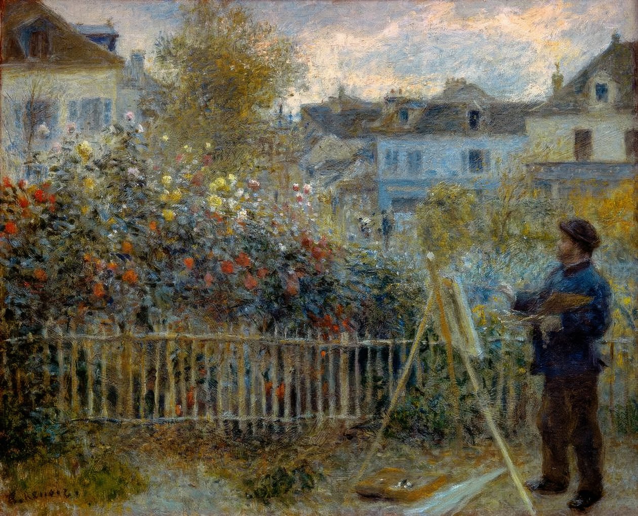 Monet Painting in His Garden at Argenteuil by Pierre Auguste Renoir