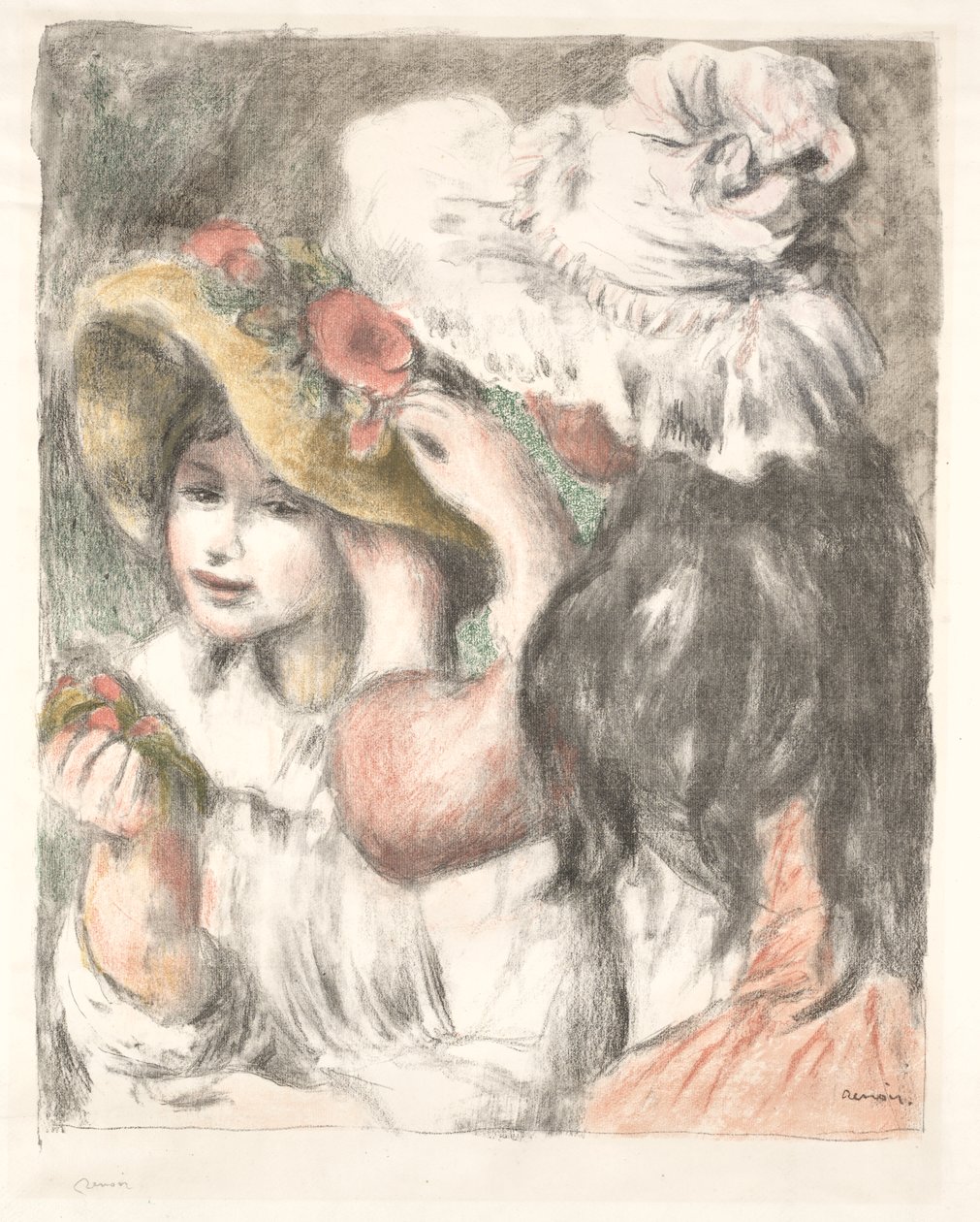 Pinning the Hat by Pierre Auguste Renoir