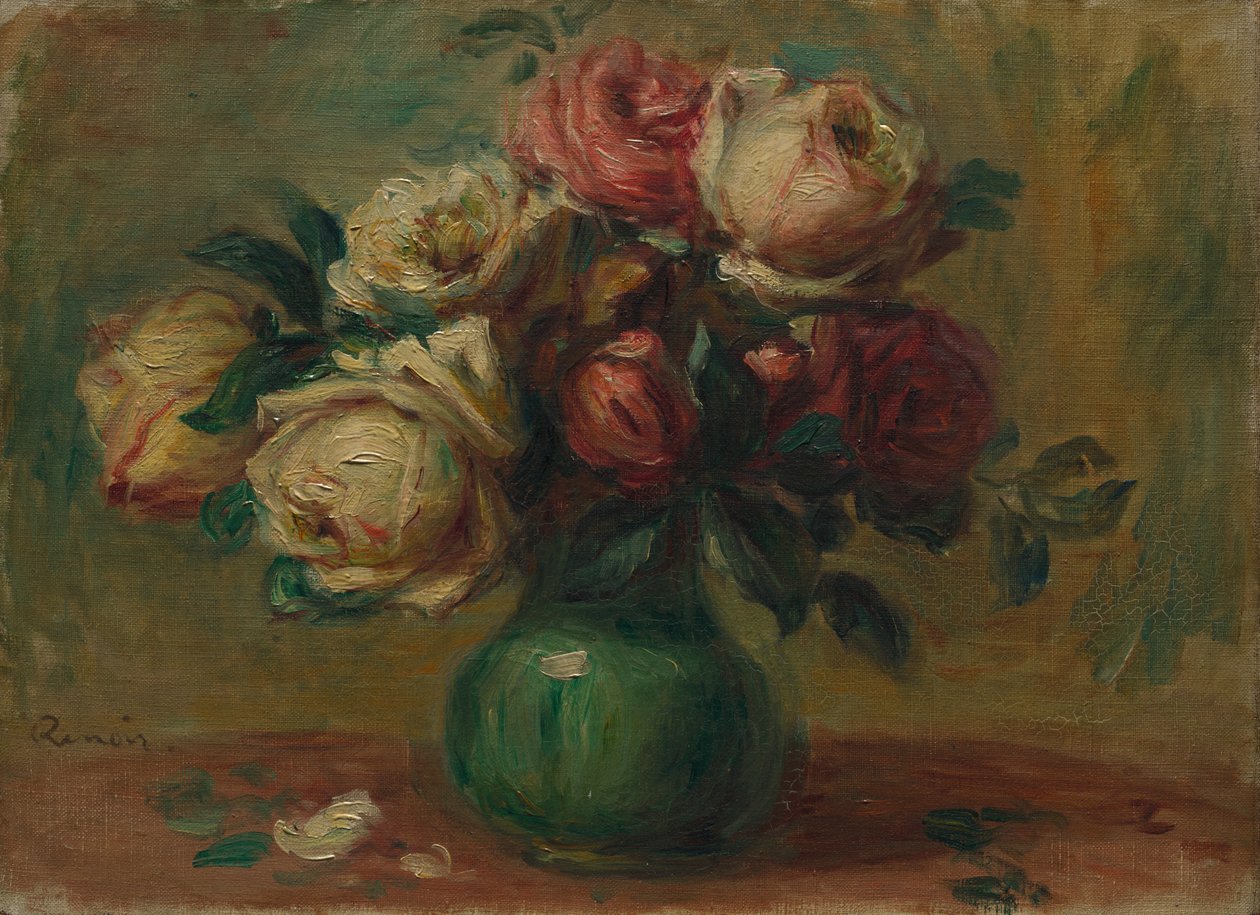 Roses in a Vase by Pierre Auguste Renoir