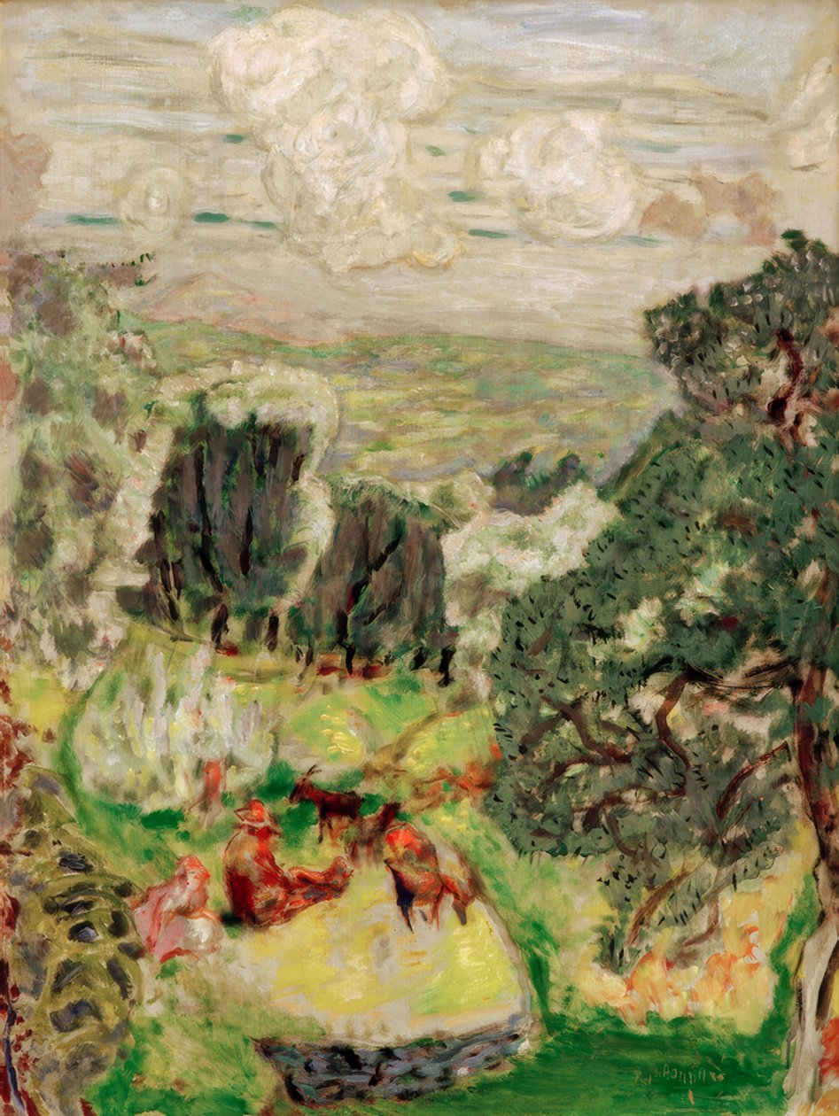 The Olive Grove; Landscape with Goats by Pierre Bonnard