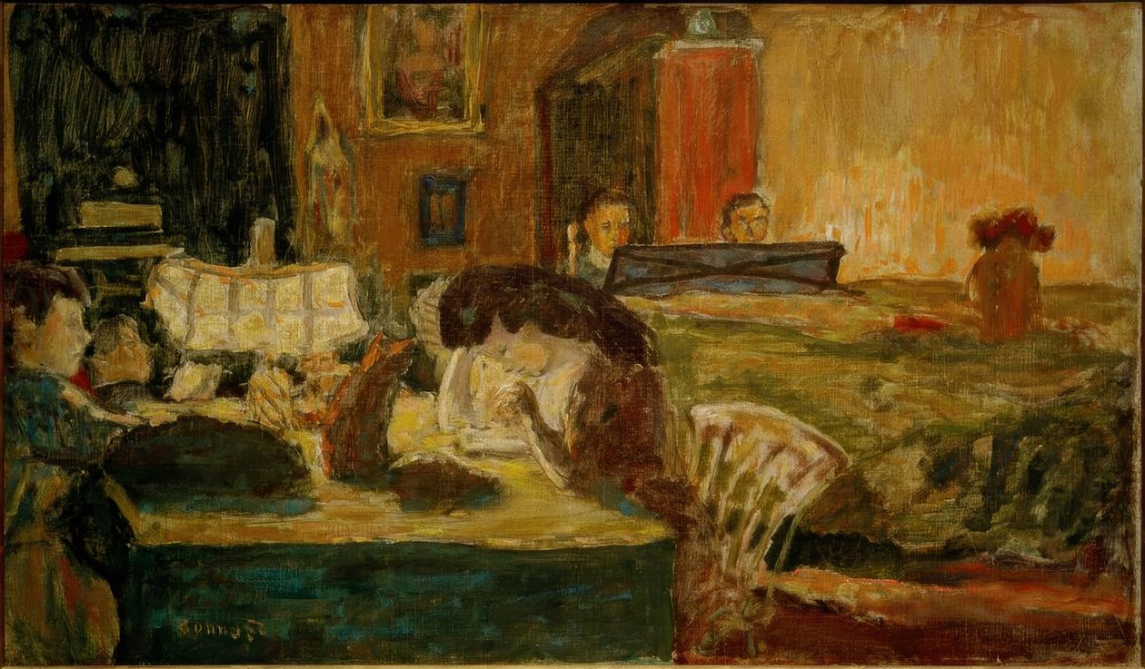 The Evening at the Salon (Terrace Family) by Pierre Bonnard