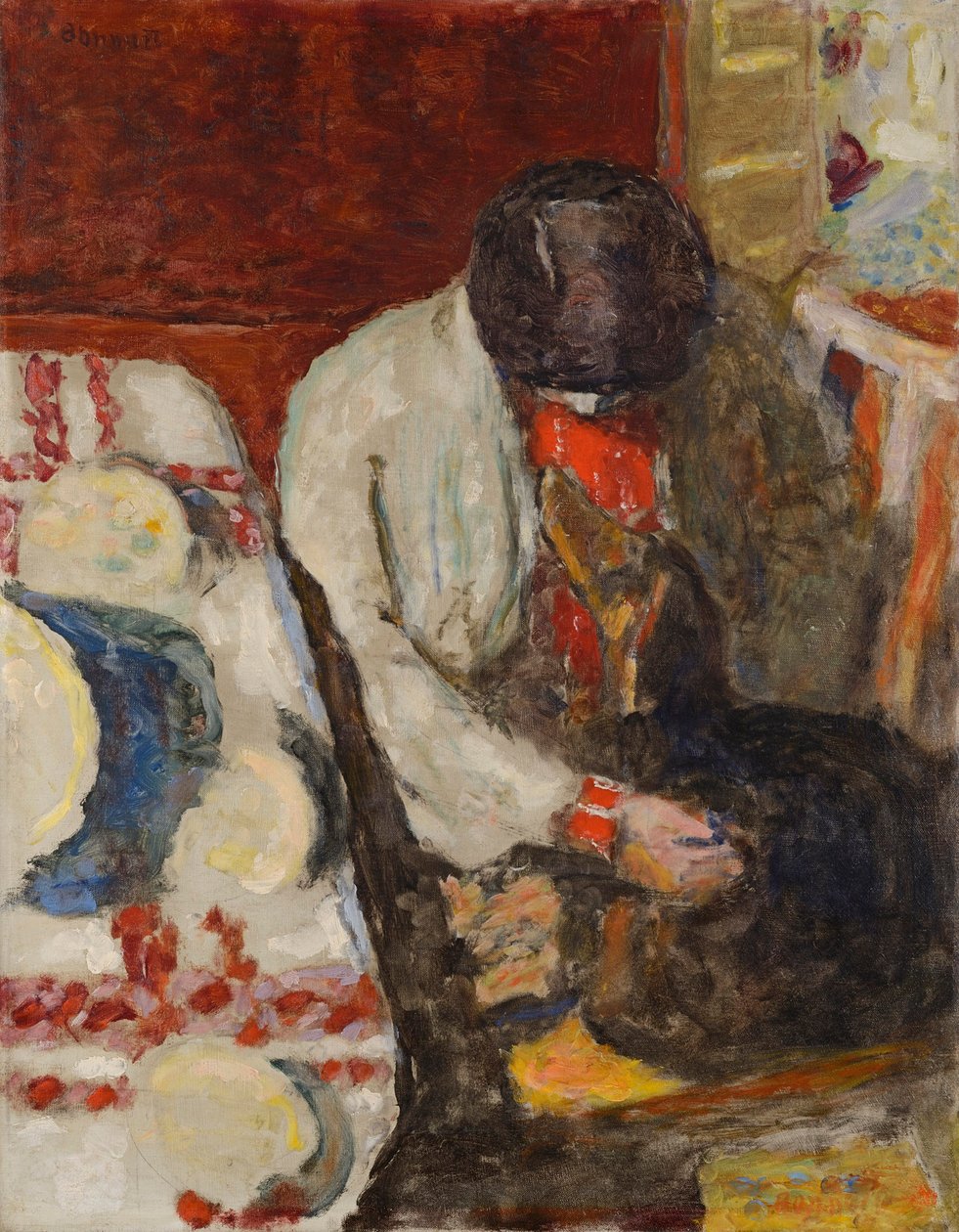 Marthe with the White Tablecloth by Pierre Bonnard