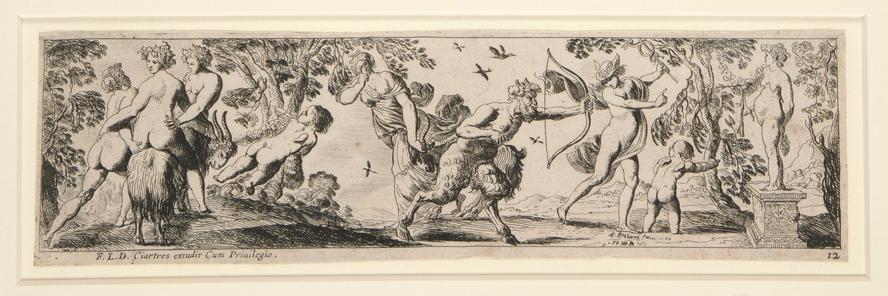 Friezes of Nymphs and Satyrs (12 sheets) by Pierre Brebiette