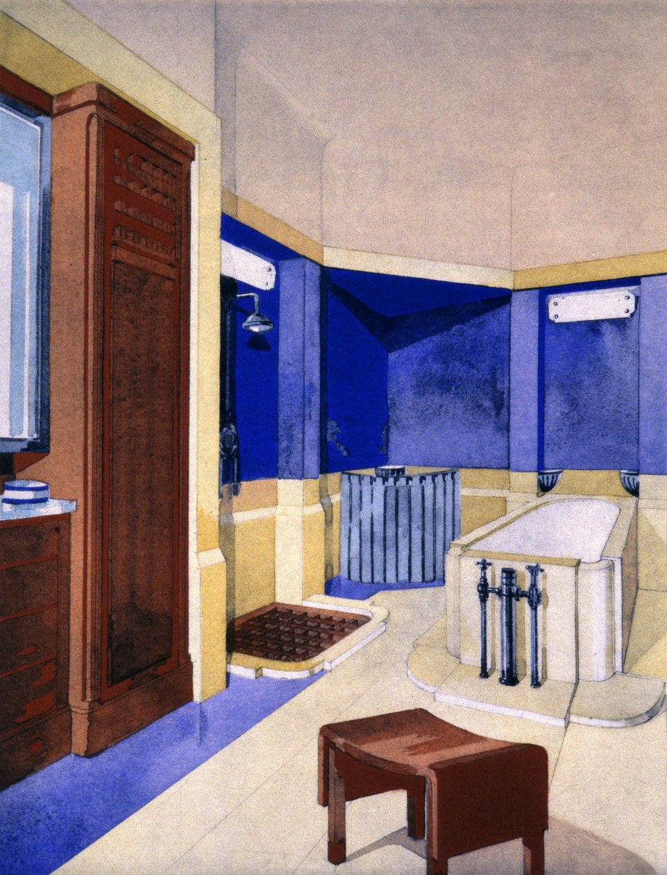 Bathroom project, c. 1925 by Pierre Chareau