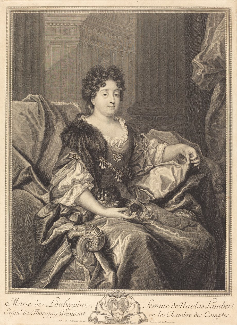 Marie de Laubespine by Pierre Drevet after Nicolas de Largillierre