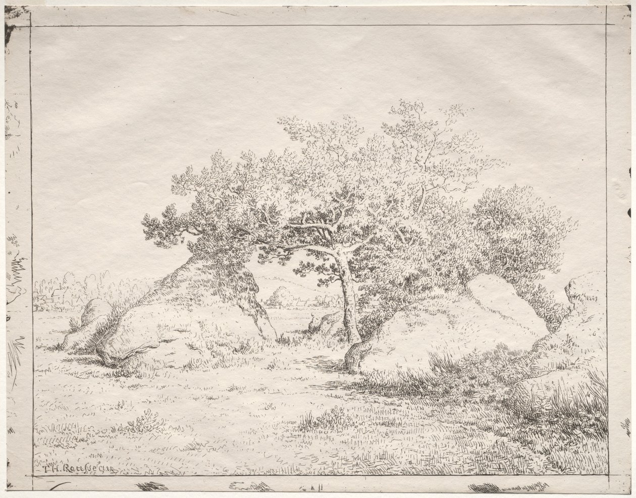 Cherry Tree at Blau by Pierre Etienne Theodore Rousseau