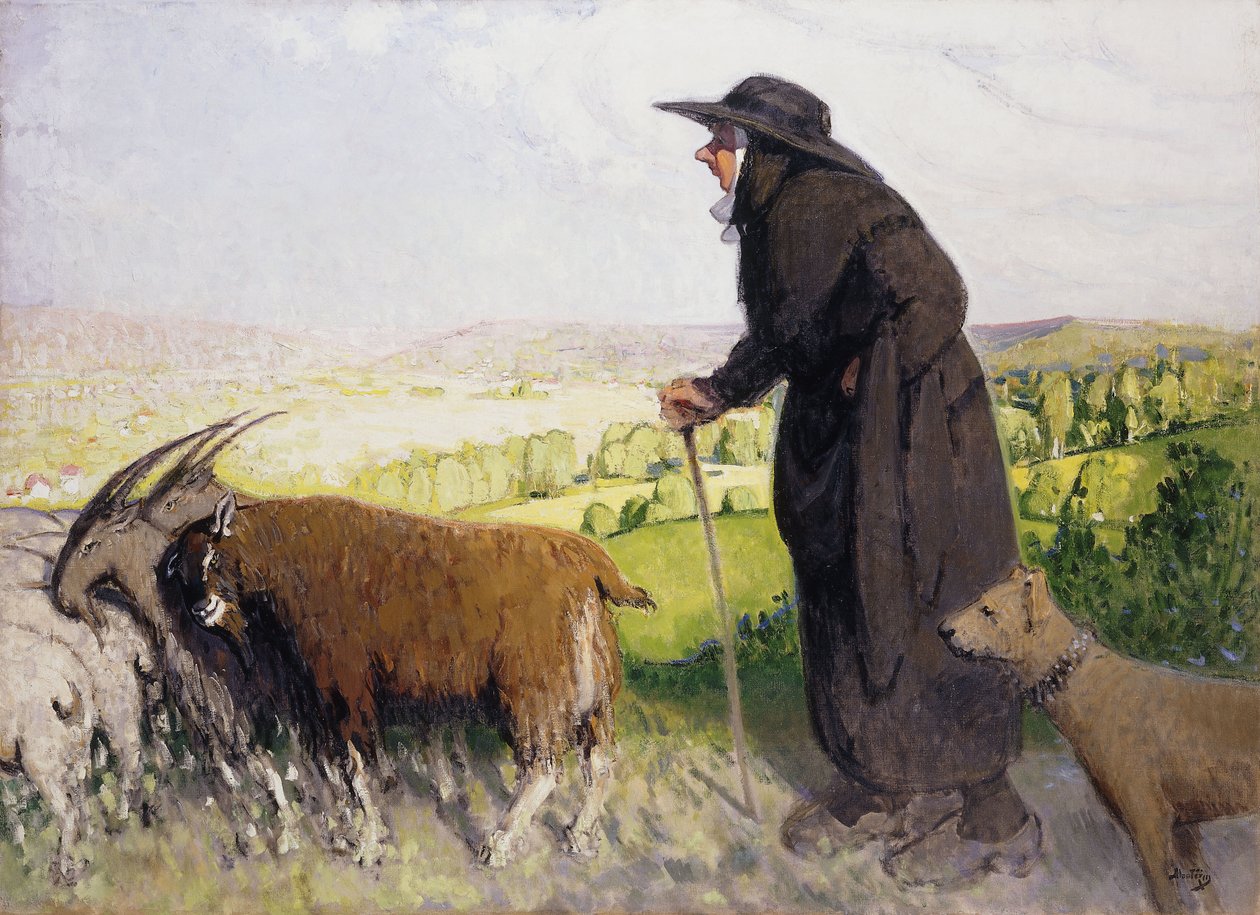 The Shepherdess by Pierre Eugene Montezin