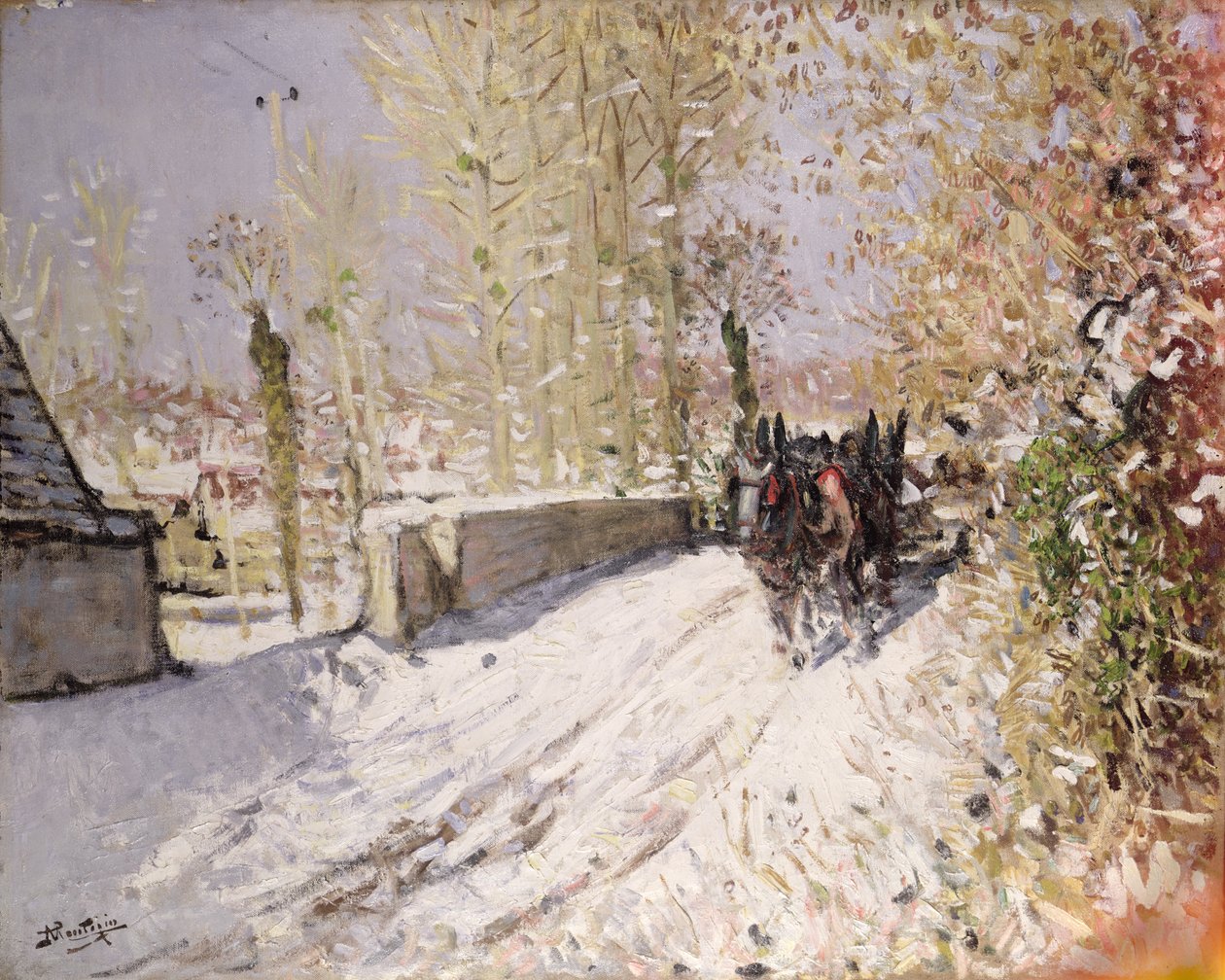 Winter landscape by Pierre Eugene Montezin