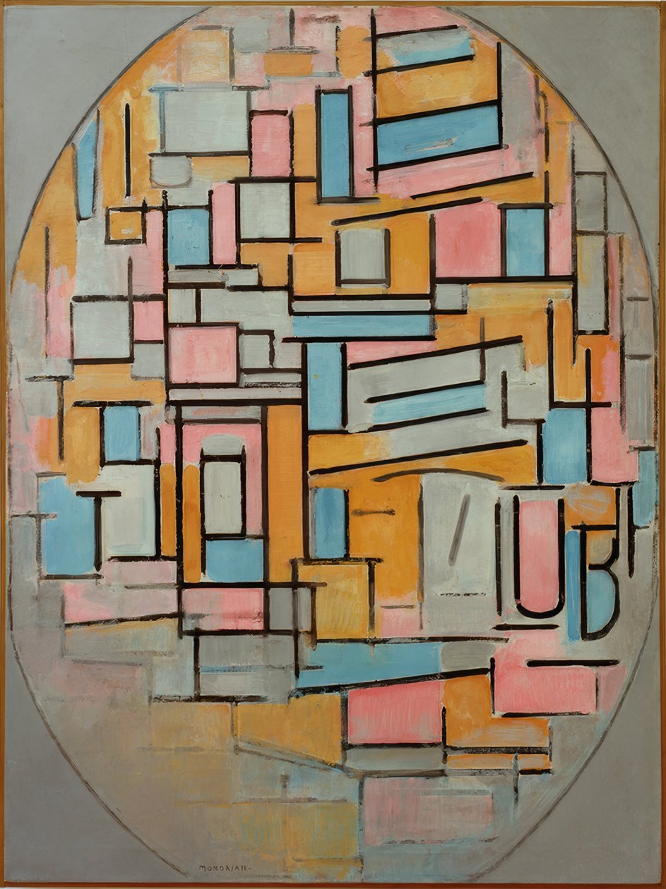Composition in Oval with Color Areas 2 by Piet Mondrian