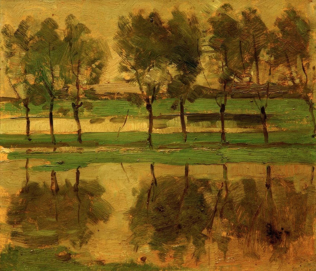 Willow Trees with Sun by Piet Mondrian