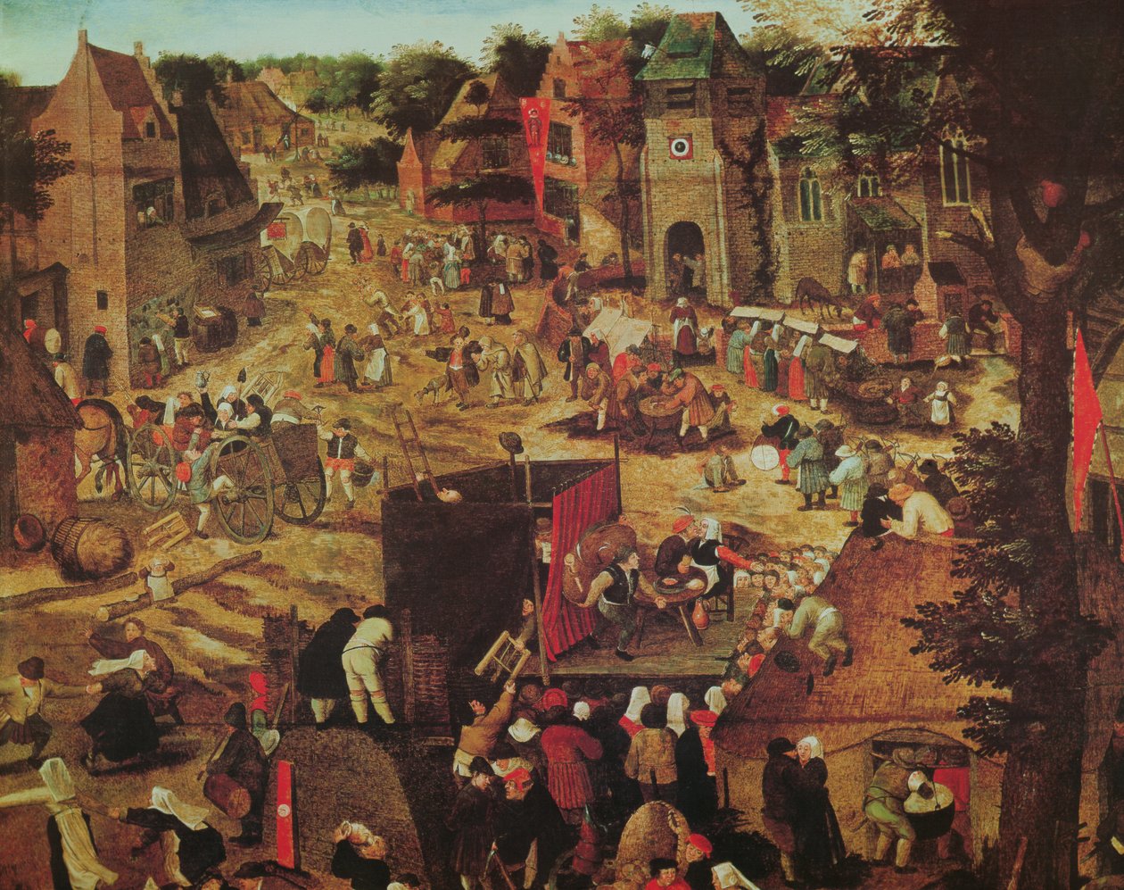 Kermesse with Theatre and Procession by Pieter Brueghel the Younger