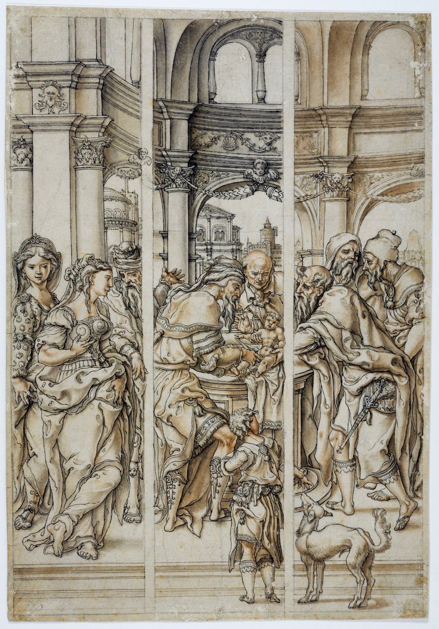 The Circumcision of Christ, design for a stained-glass window by Pieter Coecke van Aelst