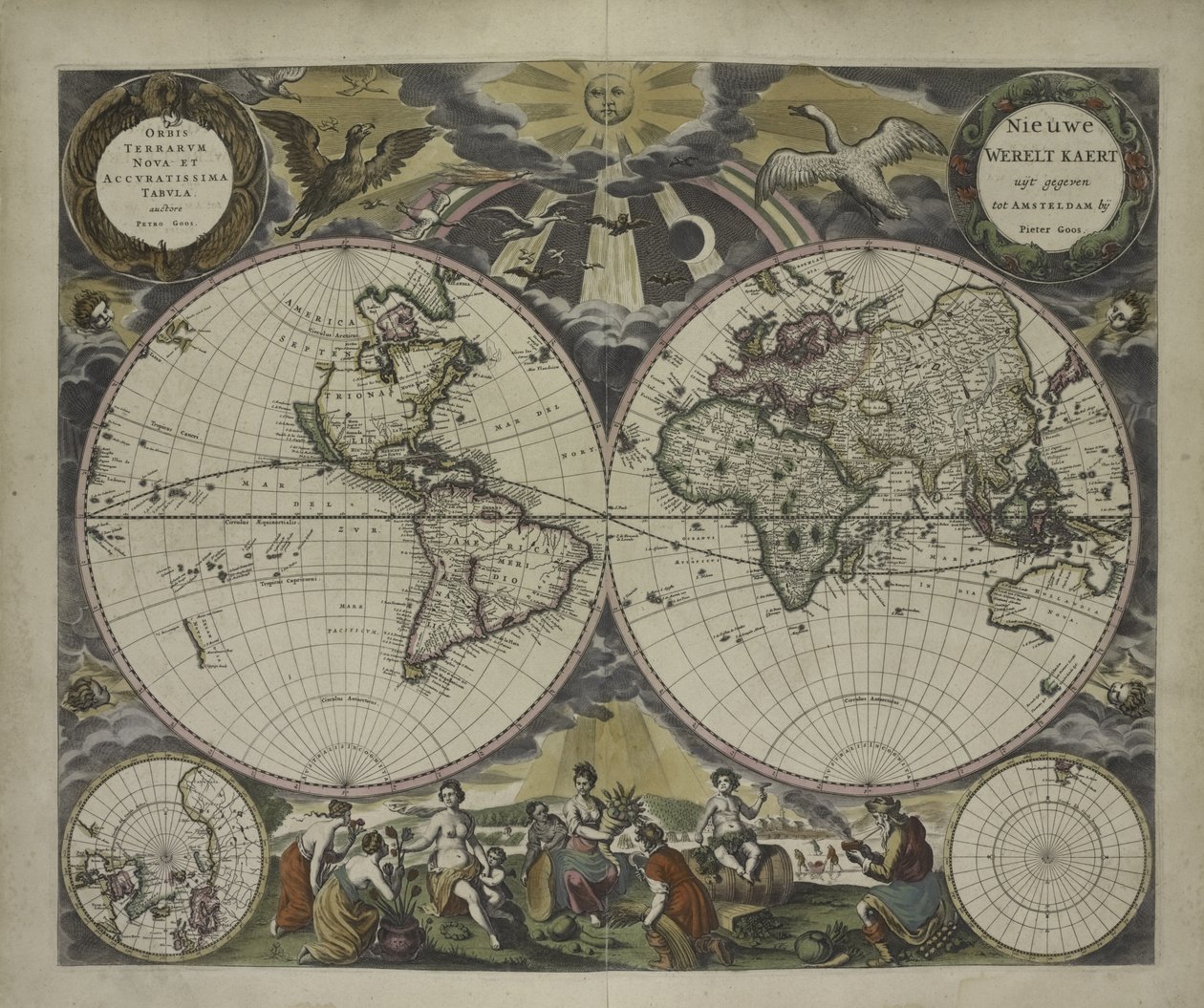 Double-Hemisphere World Map from Goos