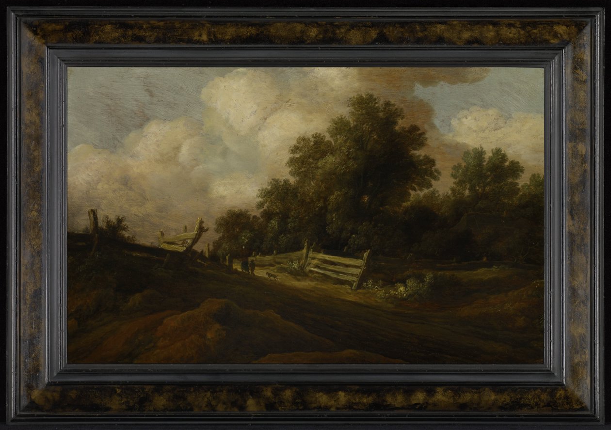 Landscape with Two Figures and a Dog by Pieter Molyn