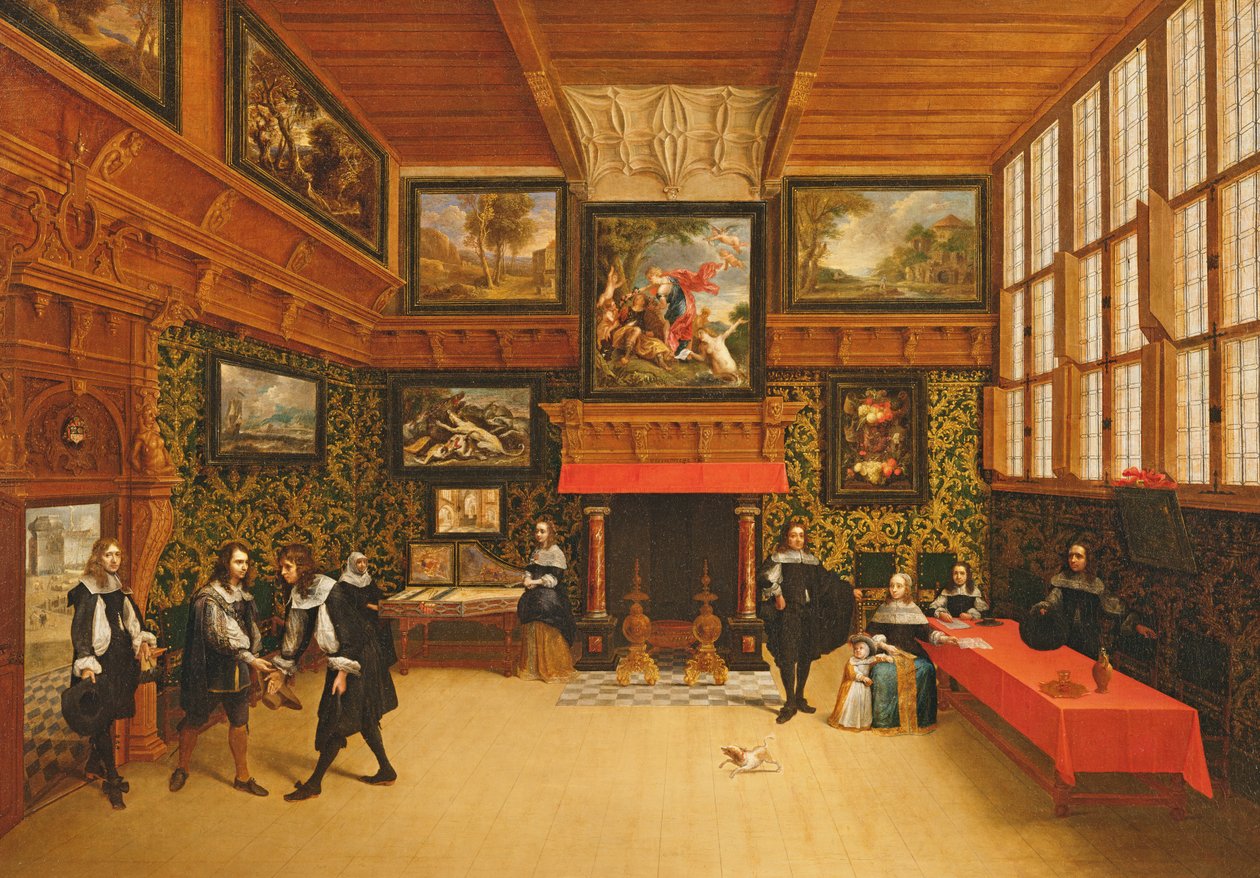 A Gentleman Receiving a Visitor, 1650 by Pieter and Coques, Gonzales Neefs II