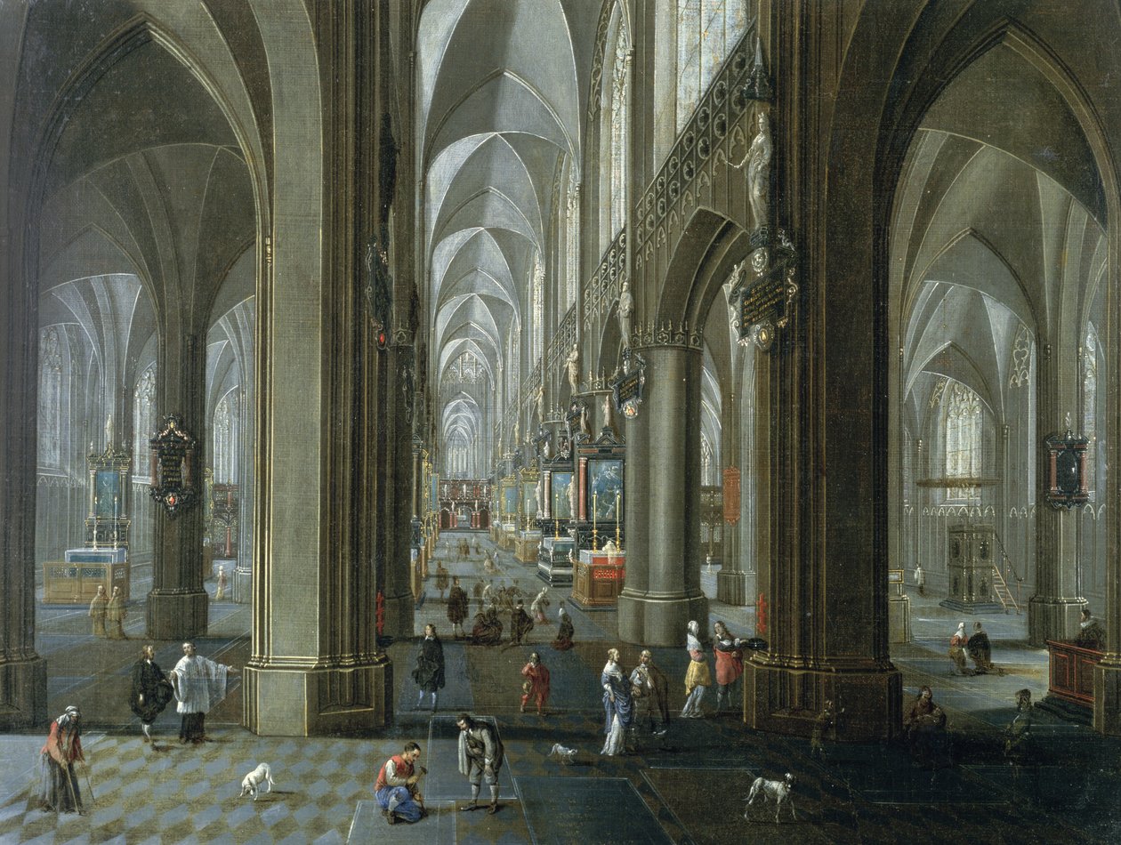 Interior of The Cathedral of Our Lady of Antwerp by Pieter the Elder Neeffs